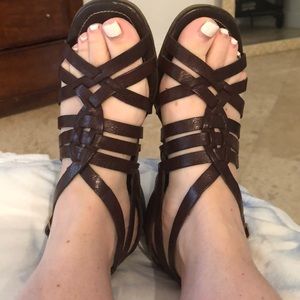 Brown leather sandals size 5.5